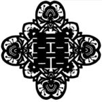 菱形双喜剪纸