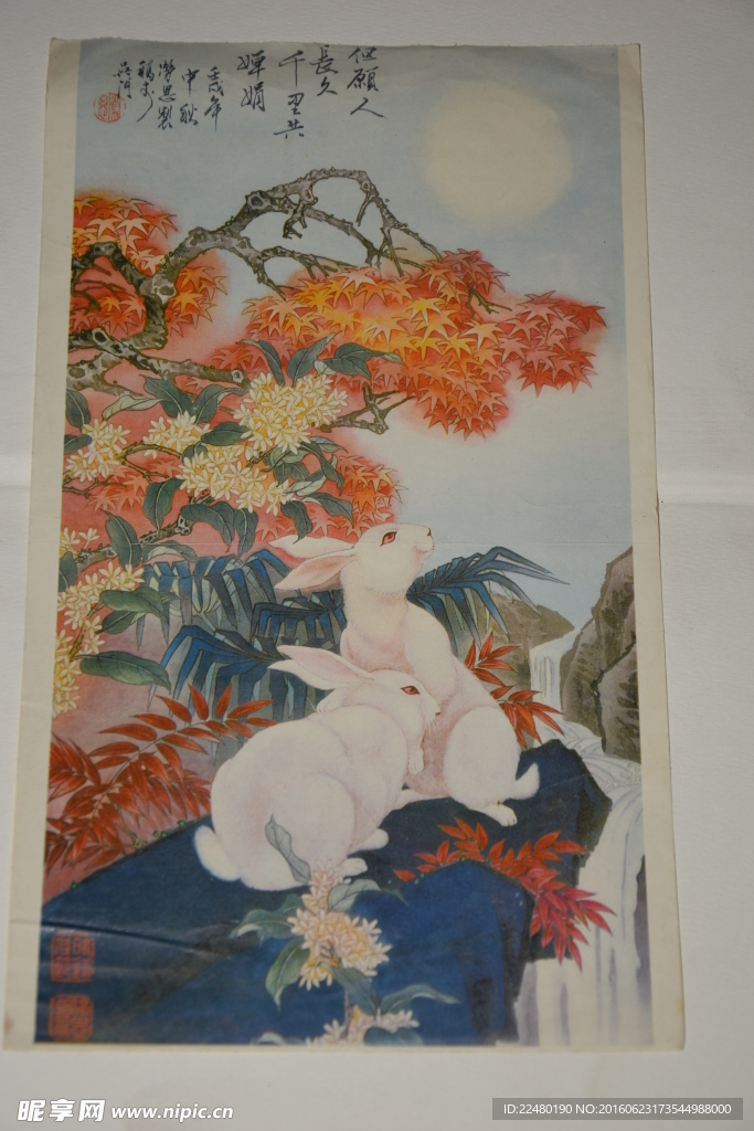 老旧挂画摄影图片