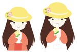 长发小女孩捧花