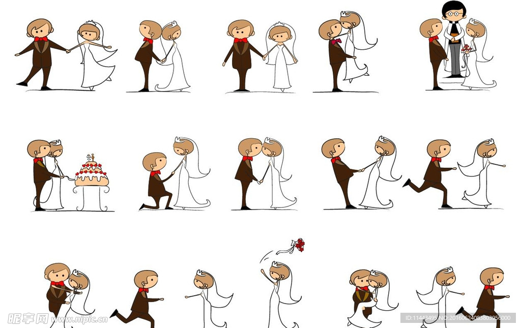 卡通结婚过程
