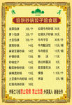 砂锅饺子馆菜谱