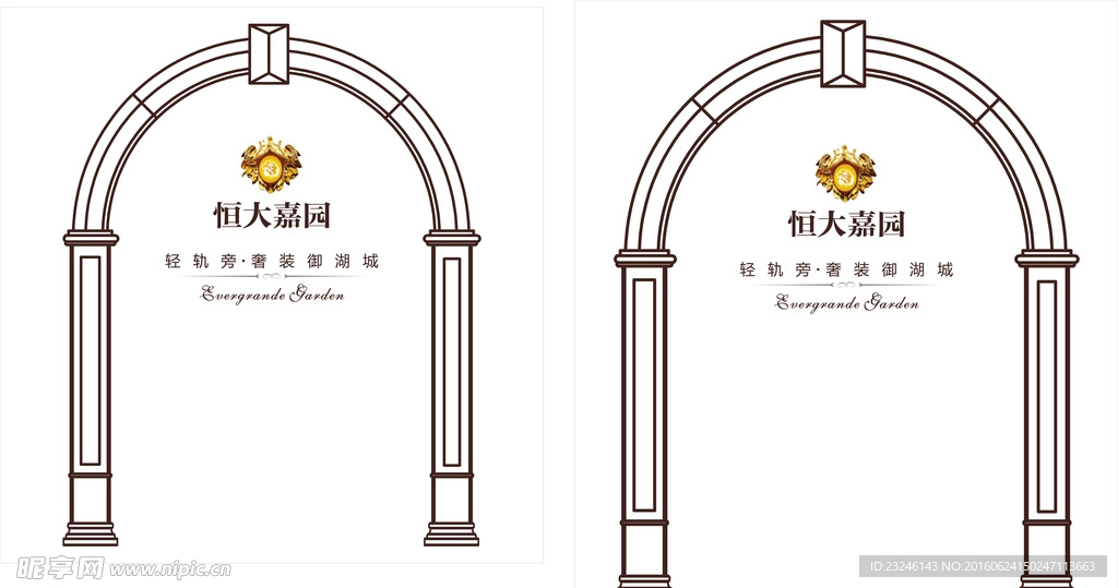 欧式矢量拱门 线条拱门