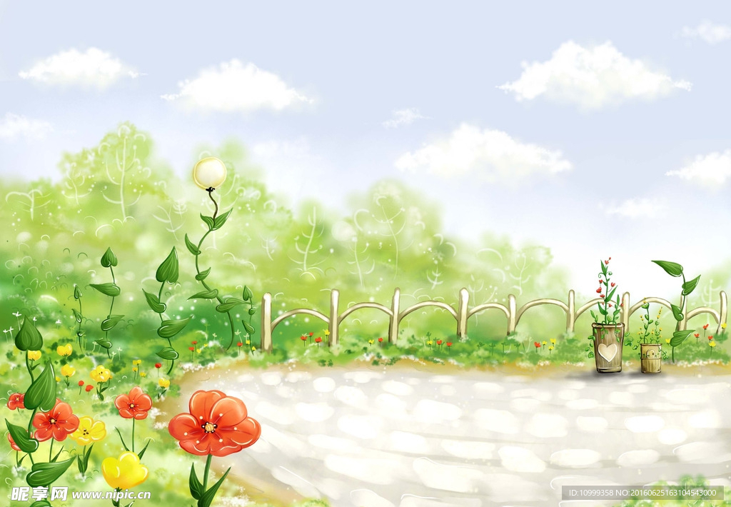 手绘花园