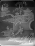 山水人物风景浮雕灰度图