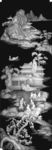 顶箱柜门扇山水人物浮雕灰度图