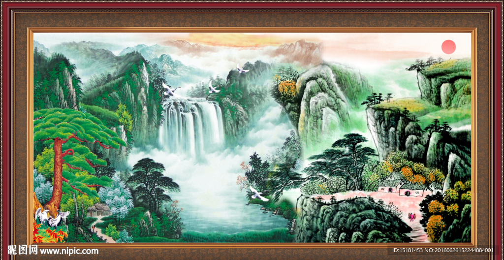 迎客松 国画山水