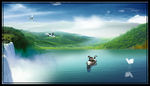 山水风景画高山流水