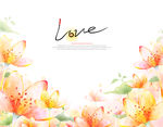 LOVE 手绘花朵底纹