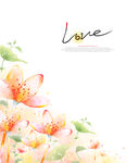 LOVE手绘花朵插画
