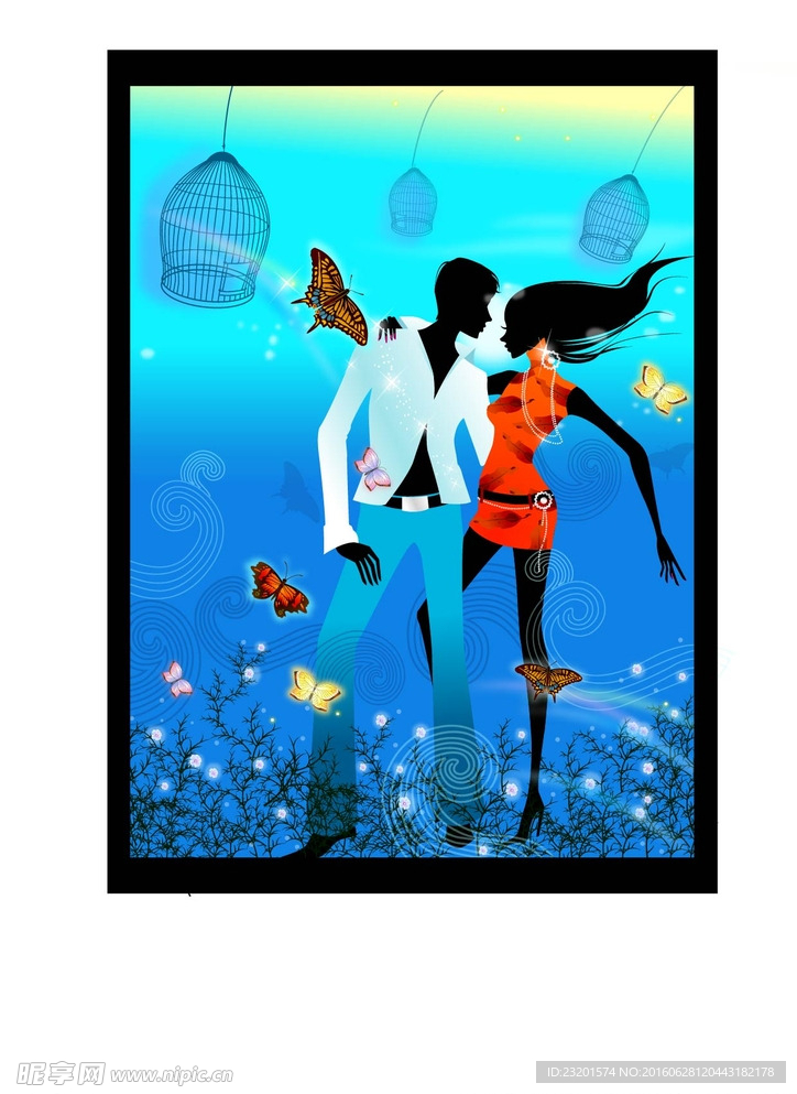 个性剪影人物插画矢量素材