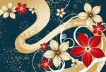 时尚花朵花纹矢量素材