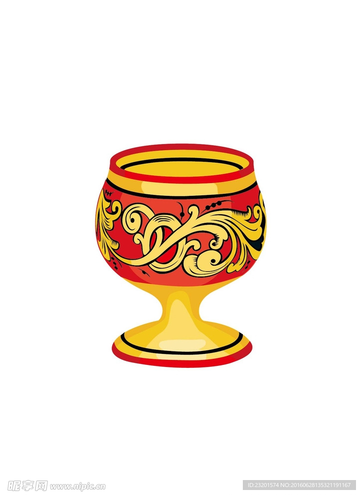 花边酒杯图形