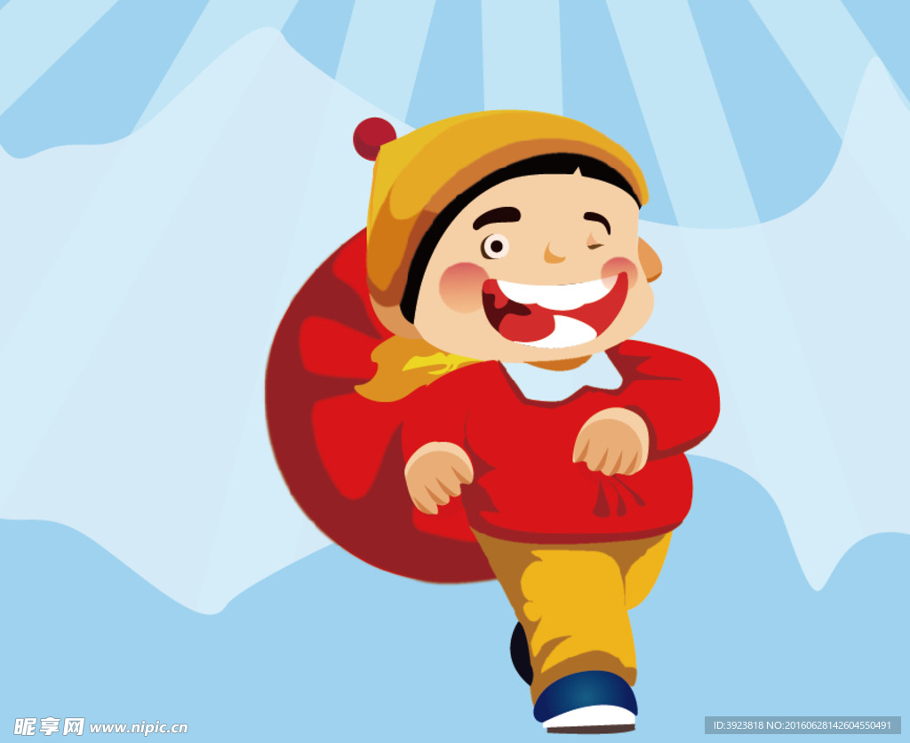 卡通运财小子