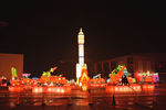 淄博国际会展中心花灯夜景