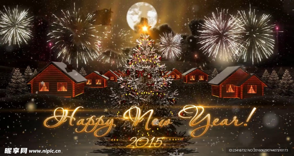 缤纷烟花圣诞新年之夜片头开场