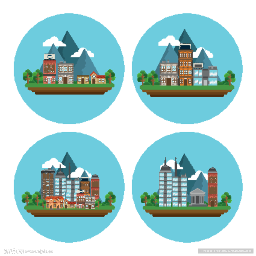 卡通城市建筑