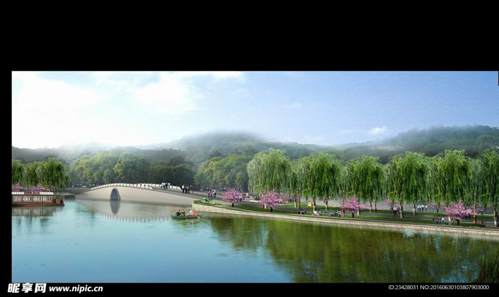 中式风景园林滨水景观