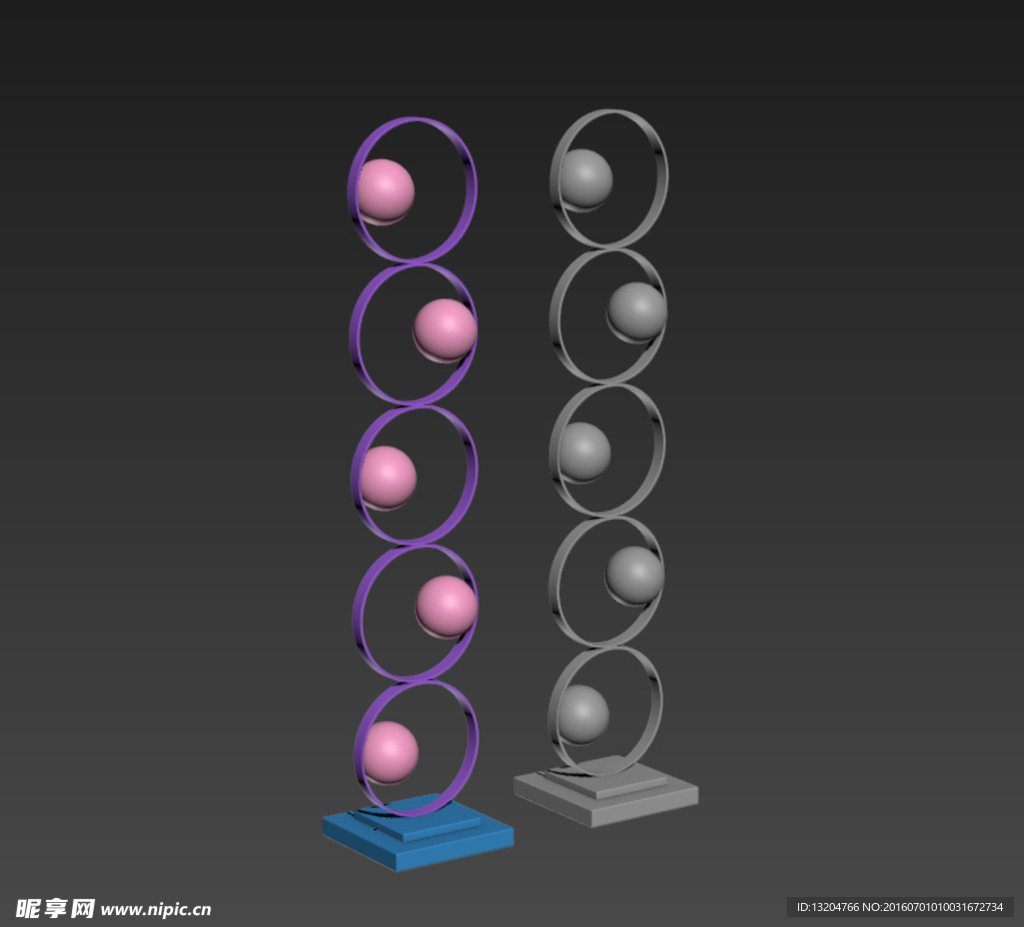 简约造型落地灯3Dmax