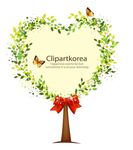 创意爱心边框抽象树