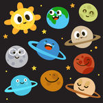 卡通星球矢量图