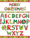 26个圣诞英文字母设计