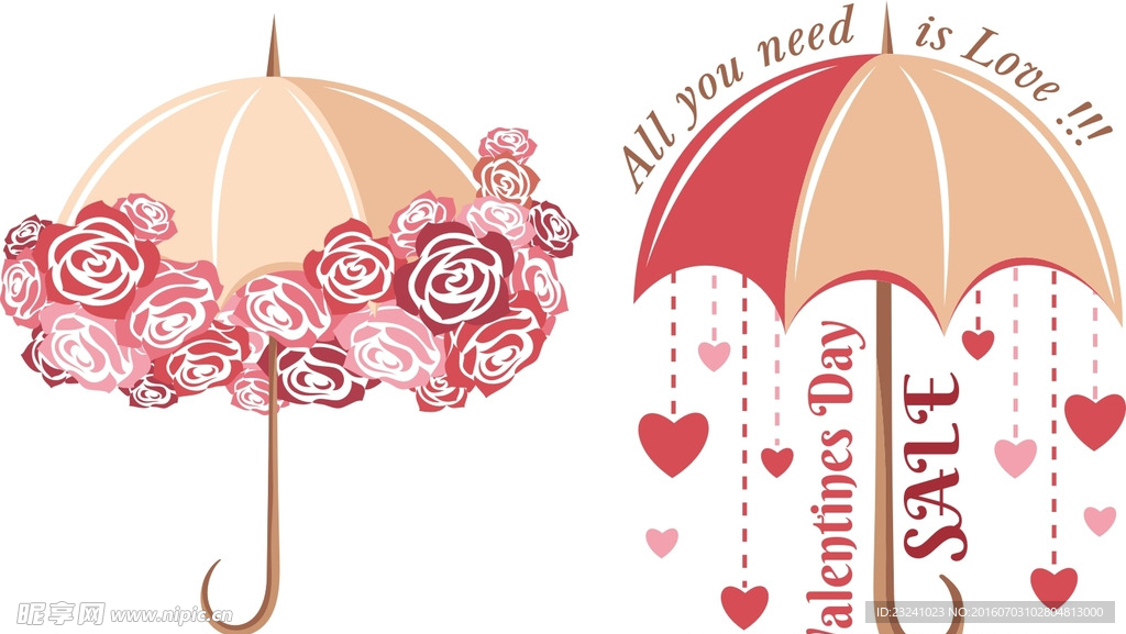 玫瑰花雨伞 心形