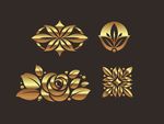 金色玫瑰花 金色花纹