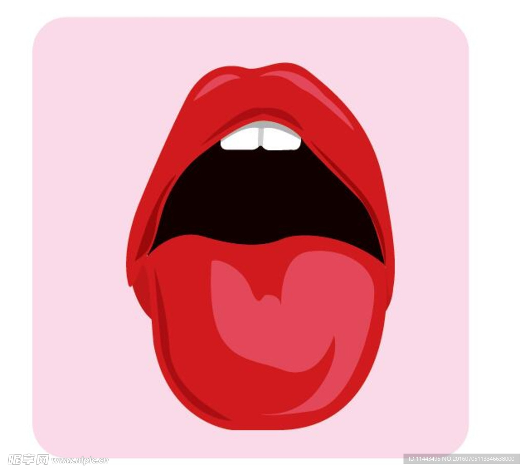 伸出舌头的卡通嘴巴插画图片素材_ID:409538409-Veer图库
