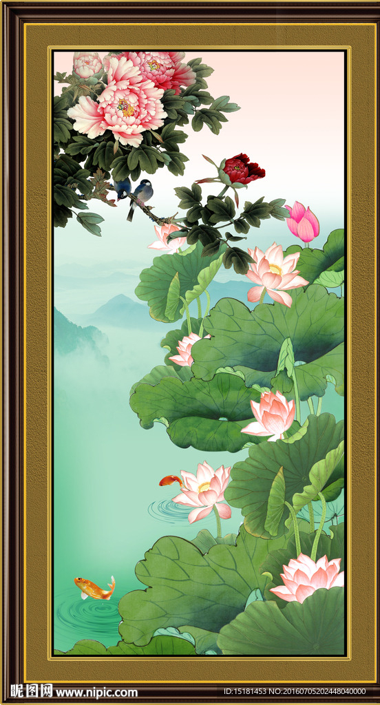 荷花装饰画