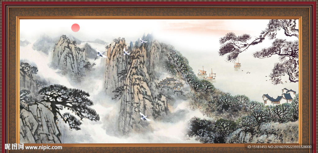 国画山 迎客松