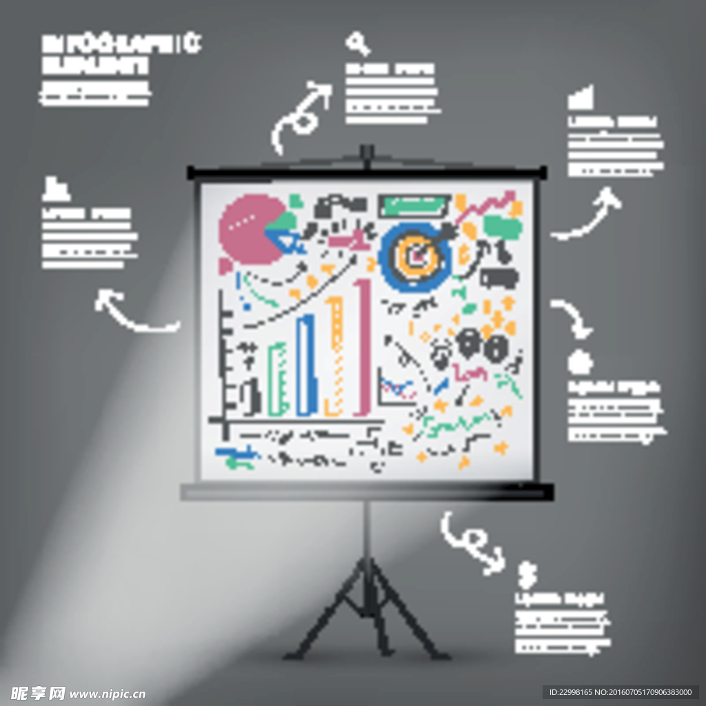 商务演示白板信息图矢量