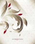 水墨卷叶 灰色花纹