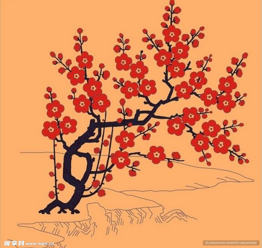 梅花矢量花纹
