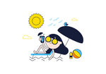 夏天度假沙滩