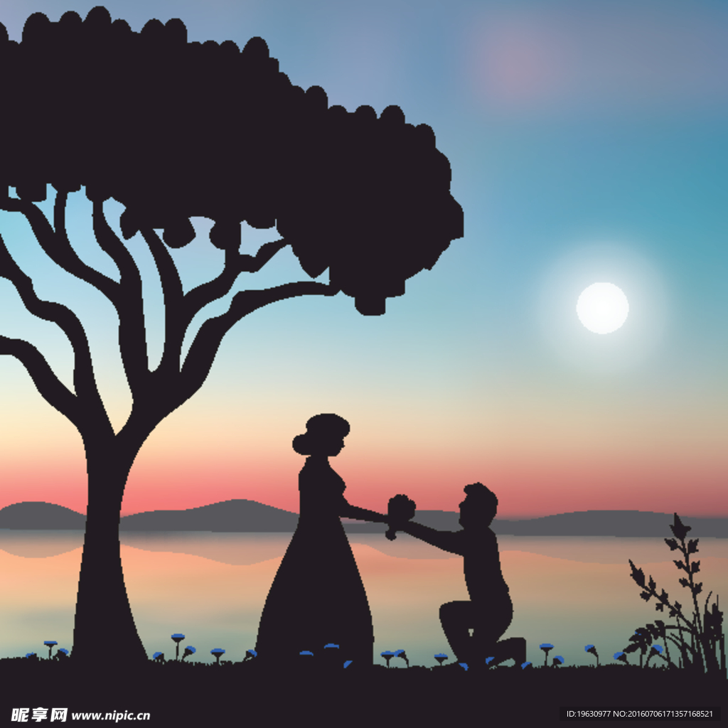 浪漫 背景 卡通 动漫 矢量图