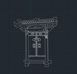 仿古大门 cad