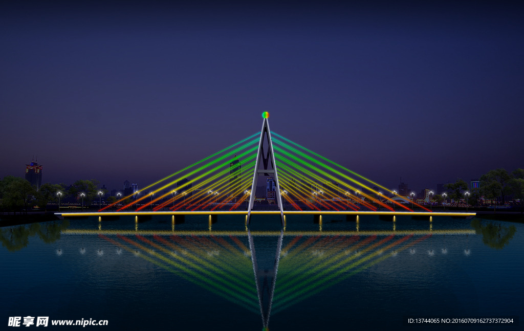 拉索桥夜景亮化设计