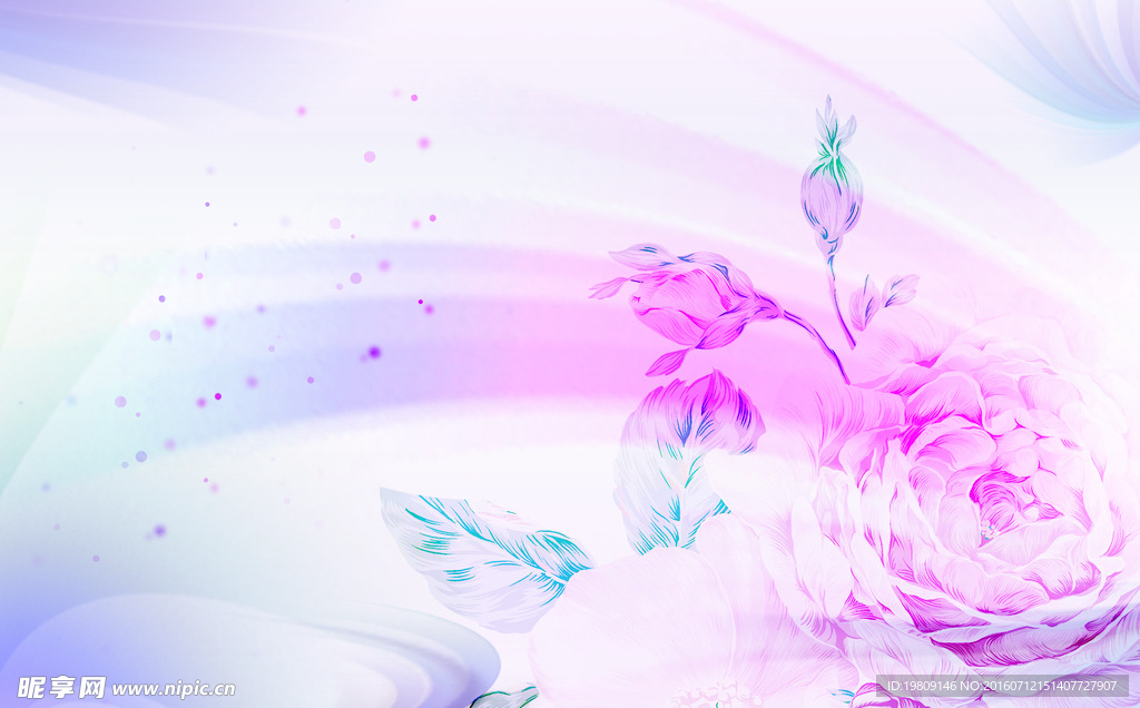 花卉装饰梦幻背景图