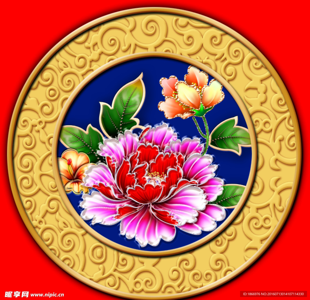 传统牡丹花