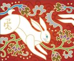 新年兔子矢量图