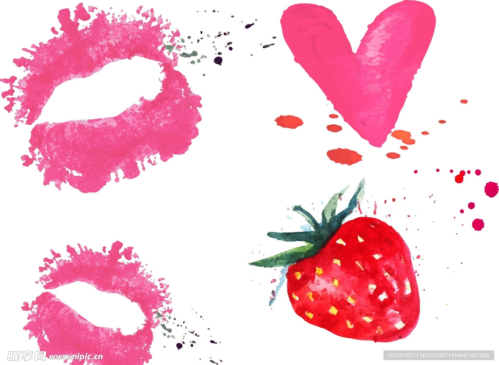 嘴唇 草莓 心形