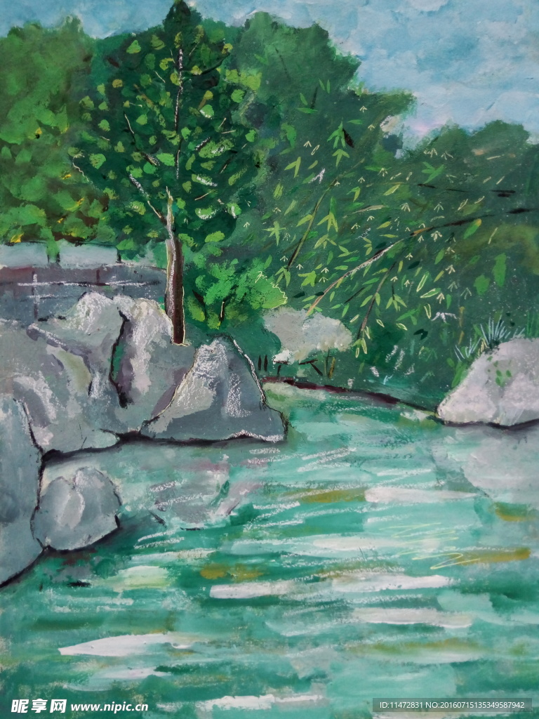 小河 水粉