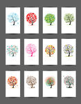 彩色创意树卡片设计