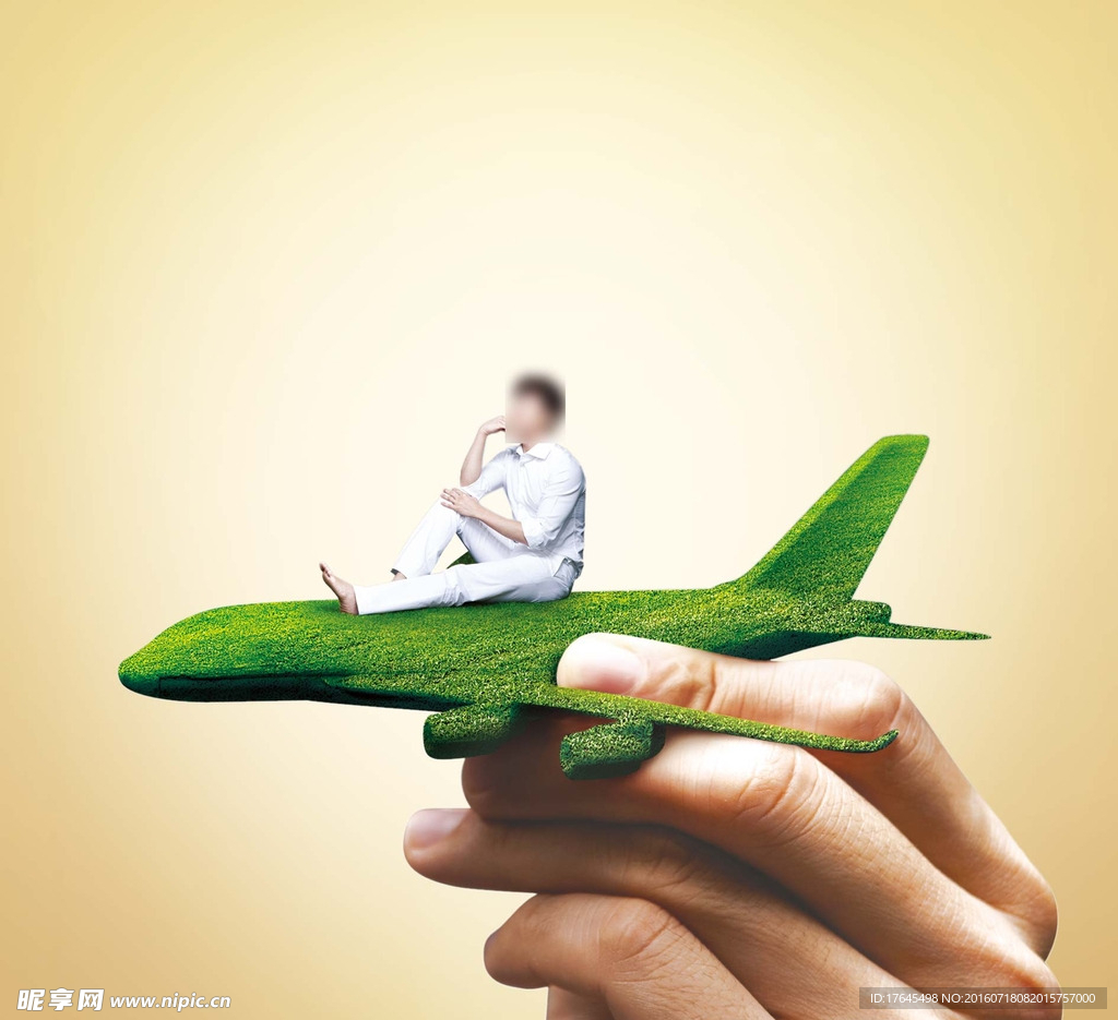 创意绿色飞机