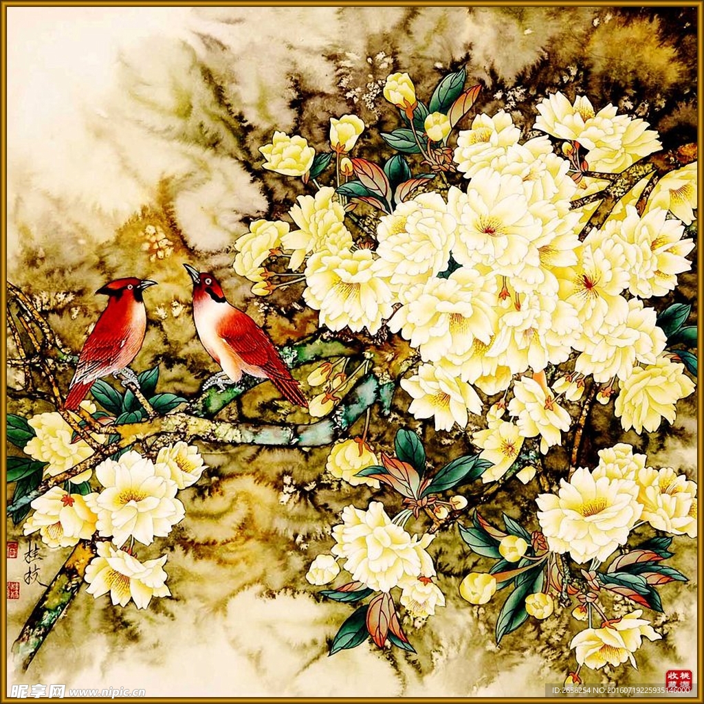古典高清中国风花鸟工笔画
