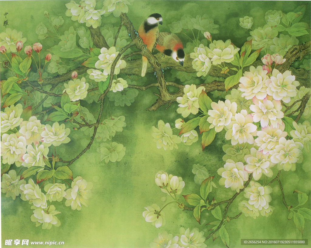 高清温馨花鸟国画