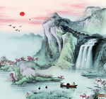 山水画psd高清素材