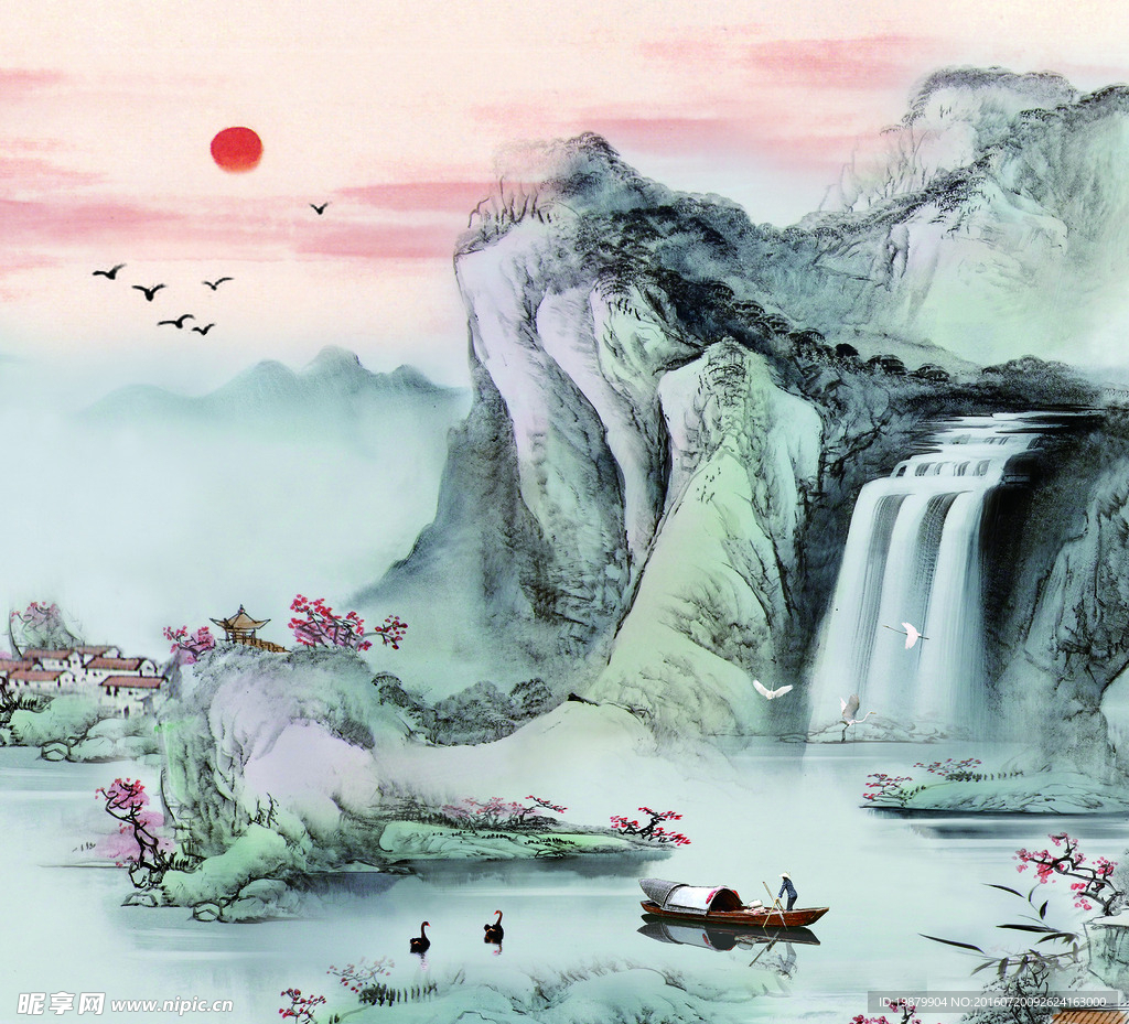 山水画psd高清素材