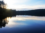 落日余晖的Coon Lake湖