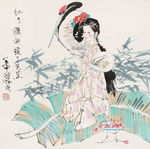年轻女子 纳凉